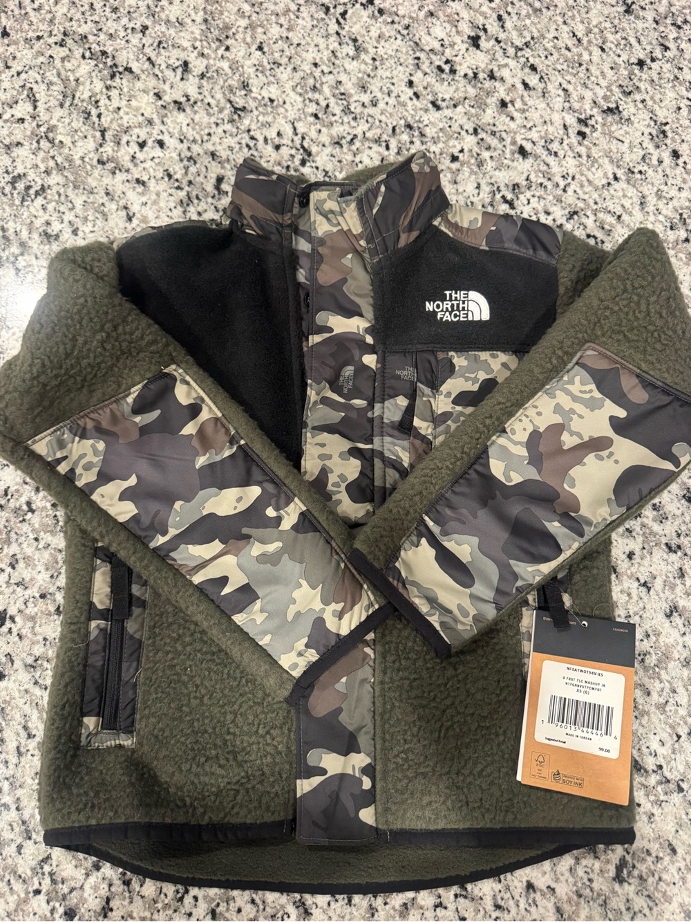 The North Face Kids' Fleece Jacket in Olive Camo